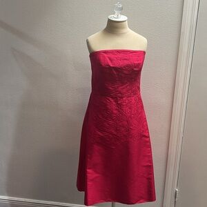 Ann Taylor Magenta Silk Strapless Cocktail Dress